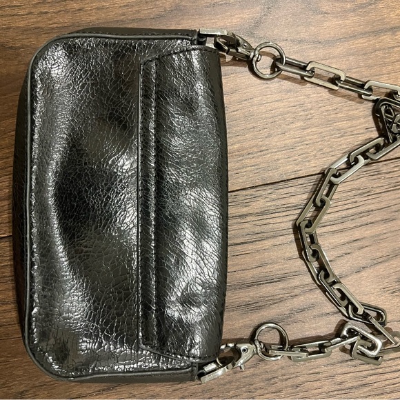 Tory Burch Black Mini Robinson Clutch and Crossbody with Black Chain Strap - Picture 4 of 8